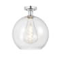 Innovations Lighting Athens 12" Wide Semi-Flush Globe Ceiling Fixture Polished Chrome / Clear