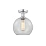 Innovations Lighting Athens 8" Wide Semi-Flush Globe Ceiling Fixture Polished Chrome / Clear