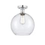 Innovations Lighting Athens 10" Wide Semi-Flush Globe Ceiling Fixture Polished Chrome / Seedy