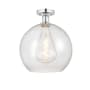 Innovations Lighting Athens 12" Wide Semi-Flush Globe Ceiling Fixture Polished Chrome / Seedy