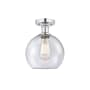 Innovations Lighting Athens 8" Wide Semi-Flush Globe Ceiling Fixture Polished Chrome / Seedy