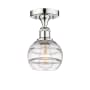 Innovations Lighting Rochester 6" Wide Semi-Flush Ceiling Fixture Polished Chrome / Clear
