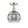 Innovations Lighting Rochester 8" Wide Semi-Flush Ceiling Fixture Polished Chrome / Light Smoke