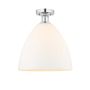 Innovations Lighting Bristol 12" Wide Semi-Flush Ceiling Fixture Polished Chrome / Matte White