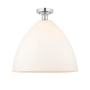 Innovations Lighting Bristol 16" Wide Semi-Flush Ceiling Fixture Polished Chrome / Matte White