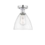 Innovations Lighting Bristol 8" Wide Semi-Flush Ceiling Fixture Polished Chrome / Clear