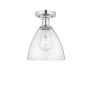 Innovations Lighting Bristol 8" Wide Semi-Flush Ceiling Fixture Polished Chrome / Seedy