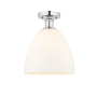 Innovations Lighting Bristol 9" Wide Semi-Flush Ceiling Fixture Polished Chrome / Matte White