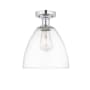 Innovations Lighting Bristol 9" Wide Semi-Flush Ceiling Fixture Polished Chrome / Clear