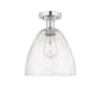 Innovations Lighting Bristol 9" Wide Semi-Flush Ceiling Fixture Polished Chrome / Seedy