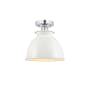 Innovations Lighting Adirondack 9" Wide Semi-Flush Ceiling Fixture Polished Chrome / Glossy White