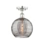 Innovations Lighting Athens Deco Swirl 10" Wide Semi-Flush Ceiling Fixture Polished Nickel / Light Smoke Deco Swirl