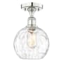 Innovations Lighting Athens Water Glass 8" Wide Semi-flush Globe Ceiling Fixture Polished Nickel / Clear Water Glass