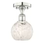 Innovations Lighting White Mouchette 6" Wide Semi-Flush Ceiling Fixture Polished Nickel / White Mouchette
