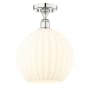 Innovations Lighting White Venetian 12" Wide Semi-Flush Ceiling Fixture Polished Nickel / White Venetian