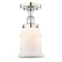 Innovations Lighting Canton 6" Wide Semi-flush Ceiling Fixture Polished Nickel / Matte White