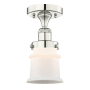 Innovations Lighting Canton 6" Wide Semi-flush Ceiling Fixture Polished Nickel / Matte White