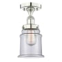 Innovations Lighting Canton 6" Wide Semi-flush Ceiling Fixture Polished Nickel / Clear