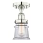 Innovations Lighting Canton 6" Wide Semi-flush Ceiling Fixture Polished Nickel / Clear