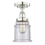 Innovations Lighting Canton 6" Wide Semi-flush Ceiling Fixture Polished Nickel / Seedy