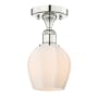 Innovations Lighting Norfolk 6" Wide Semi-flush Ceiling Fixture Polished Nickel / Matte White