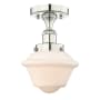 Innovations Lighting Oxford 7" Wide Semi-flush Ceiling Fixture Polished Nickel / Matte White