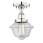 Innovations Lighting Oxford 7" Wide Semi-flush Ceiling Fixture Polished Nickel / Clear