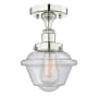 Innovations Lighting Oxford 7" Wide Semi-flush Ceiling Fixture Polished Nickel / Seedy