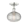 Innovations Lighting Ithaca 8" Wide Semi-Flush Ceiling Fixture Polished Nickel / Clear Ithaca