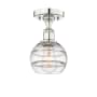 Innovations Lighting Rochester 6" Wide Semi-Flush Ceiling Fixture Polished Nickel / Clear