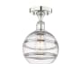 Innovations Lighting Rochester 8" Wide Semi-Flush Ceiling Fixture Polished Nickel / Clear