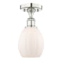 Innovations Lighting Eaton 6" Wide Semi-Flush Ceiling Fixture Polished Nickel / Matte White