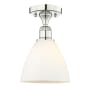 Innovations Lighting Bristol Glass 8" Wide Semi-Flush Ceiling Fixture Polished Nickel / Matte White