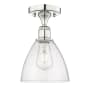 Innovations Lighting Bristol Glass 8" Wide Semi-Flush Ceiling Fixture Polished Nickel / Seedy