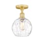 Innovations Lighting Athens Water Glass 8" Wide Semi-flush Globe Ceiling Fixture Satin Gold / Clear Water Glass