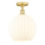 Innovations Lighting White Venetian 12" Wide Semi-Flush Ceiling Fixture Satin Gold / White Venetian