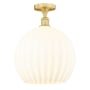 Innovations Lighting White Venetian 14" Wide Semi-Flush Ceiling Fixture Satin Gold / White Venetian