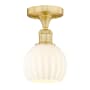 Innovations Lighting White Venetian 6" Wide Semi-Flush Ceiling Fixture Satin Gold / White Venetian