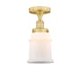 Innovations Lighting Canton 6" Wide Semi-flush Ceiling Fixture Satin Gold / Matte White