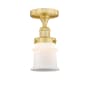 Innovations Lighting Canton 6" Wide Semi-flush Ceiling Fixture Satin Gold / Matte White