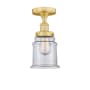 Innovations Lighting Canton 6" Wide Semi-flush Ceiling Fixture Satin Gold / Clear