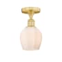 Innovations Lighting Norfolk 6" Wide Semi-flush Ceiling Fixture Satin Gold / Matte White