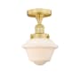 Innovations Lighting Oxford 7" Wide Semi-flush Ceiling Fixture Satin Gold / Matte White