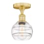 Innovations Lighting Rochester 6" Wide Semi-Flush Ceiling Fixture Satin Gold / Clear