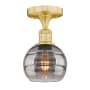 Innovations Lighting Rochester 6" Wide Semi-Flush Ceiling Fixture Satin Gold / Light Smoke
