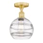 Innovations Lighting Rochester 8" Wide Semi-Flush Ceiling Fixture Satin Gold / Clear