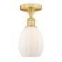 Innovations Lighting Eaton 6" Wide Semi-Flush Ceiling Fixture Satin Gold / Matte White