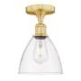 Innovations Lighting Bristol Glass 8" Wide Semi-Flush Ceiling Fixture Satin Gold / Clear