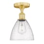 Innovations Lighting Bristol Glass 8" Wide Semi-Flush Ceiling Fixture Satin Gold / Seedy