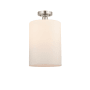 Innovations Lighting Cobbleskill 9" Wide Semi-Flush Ceiling Fixture Brushed Satin Nickel / Matte White